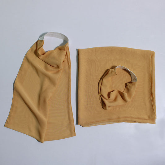 Yellow Chiffon Hijab – Premium Georgette, Opaque & Breathable Modest Wear