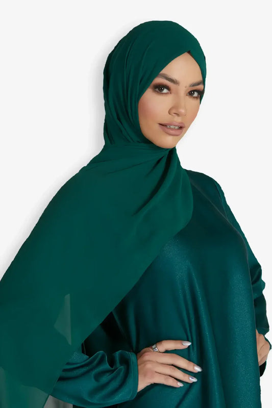 Green Georgette Hijab