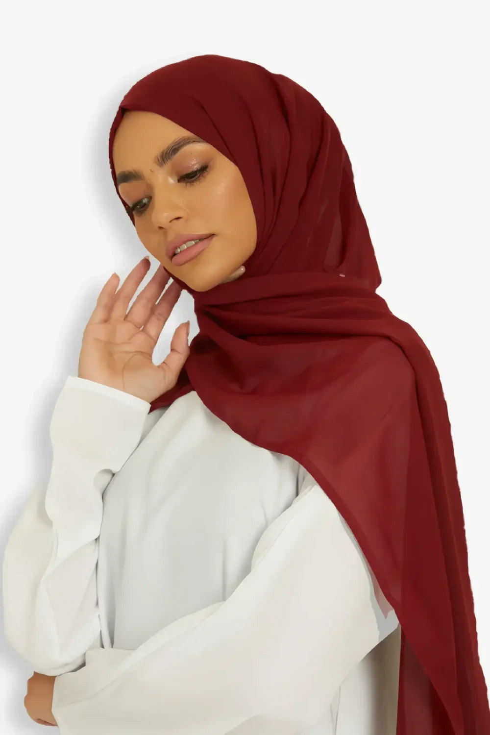 Red Georgette Hijab