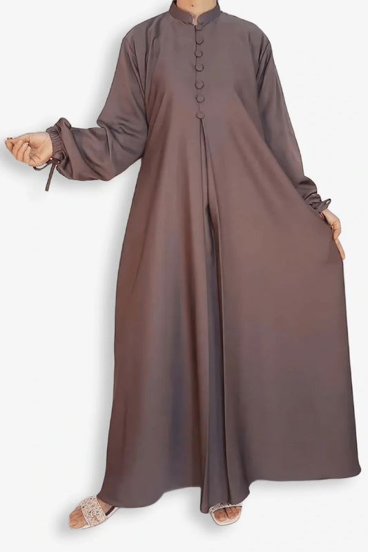 Abaya Button Front With Digestible Elastic Cuffs