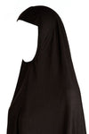 Black niqab on a white background