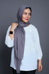 Front full view of Turkish Viscose Hijab in Charcoal – elegant soft viscose hijab for women