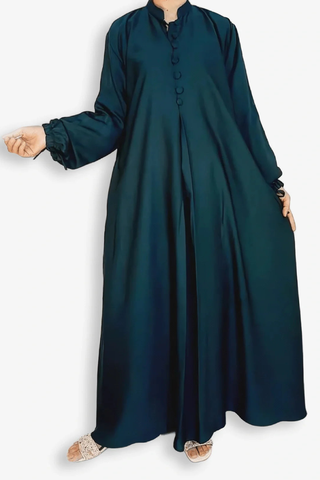 Abaya Button Front With Digestible Elastic Cuffs