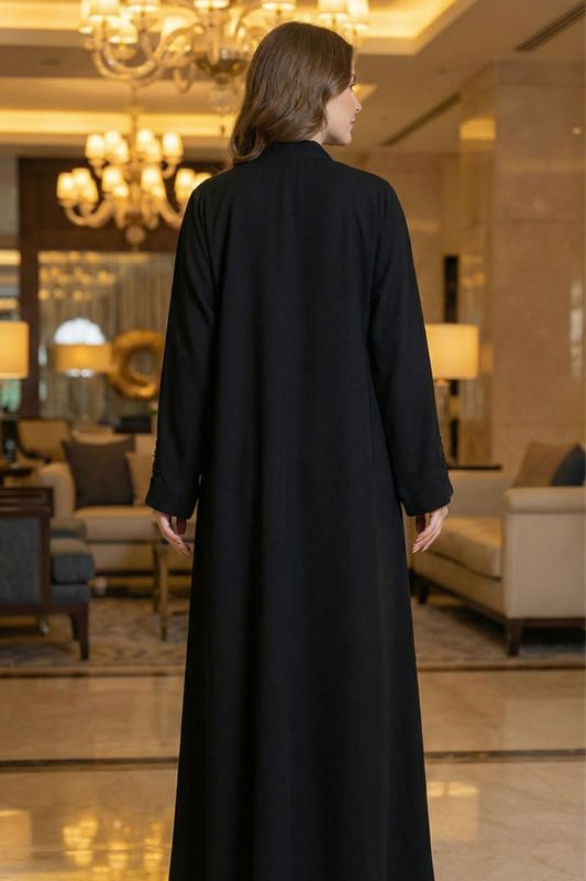 black abaya back side full view dubai abaya pakistan for women loose fit