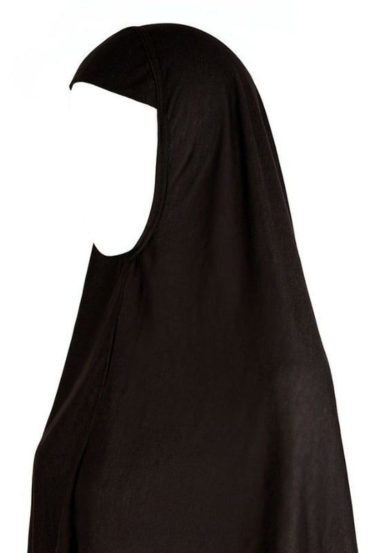 Black niqab on a white background