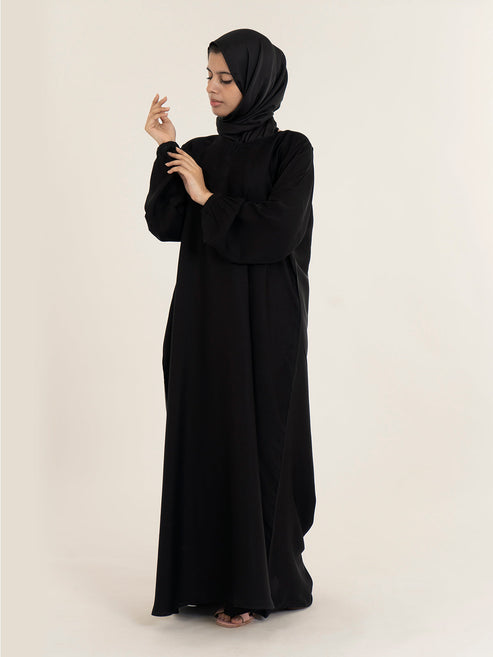 White Plain Abaya With Elastic Cuffs Multiple Abaya Colors