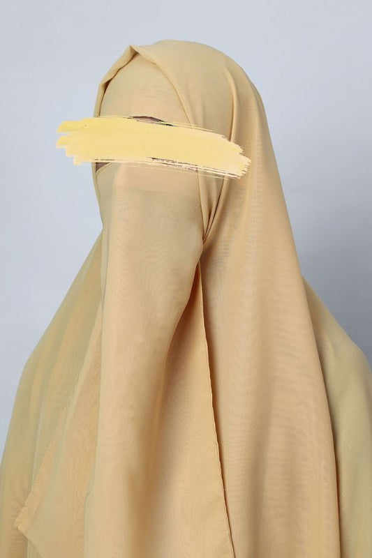Yellow Chiffon Hijab – Premium Georgette, Opaque & Breathable Modest Wear