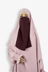 Buy Half Niqab in Premium Chiffon Burgundy – Modest Wear Face Veil Front View