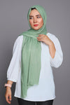 Front full view of Turkish Viscose Hijab in Apple Green – soft breathable viscose hijab for women