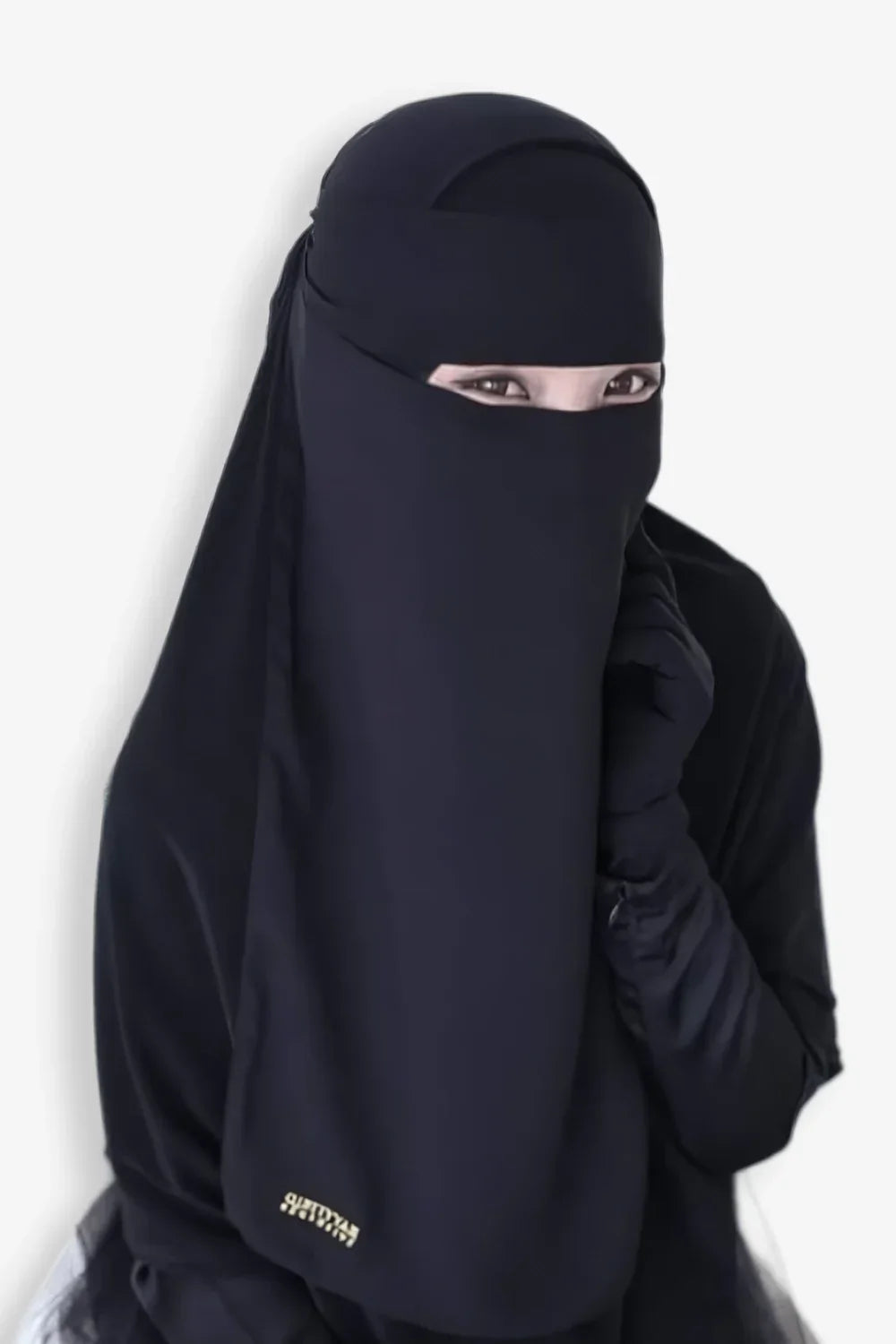 Elegant Medina Black One Layer Niqab – Breathable and Comfortable Islamic Wear