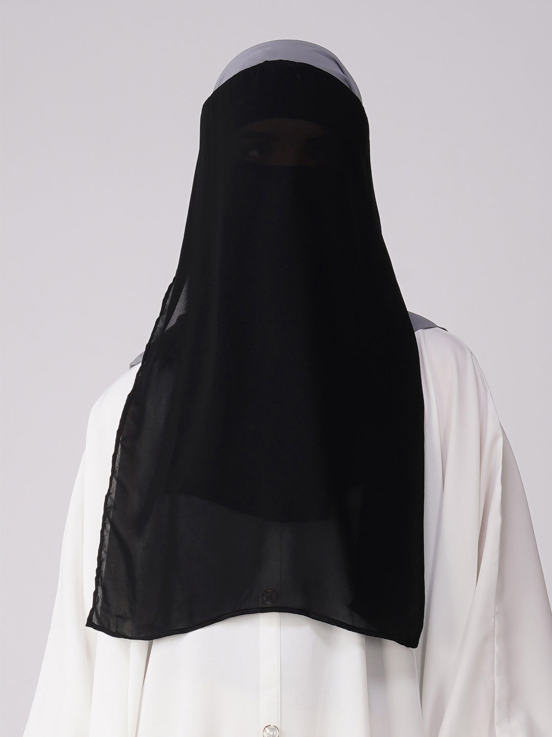 Double Layer Niqab Black – Extra Coverage and Breathable Face Veil for Women