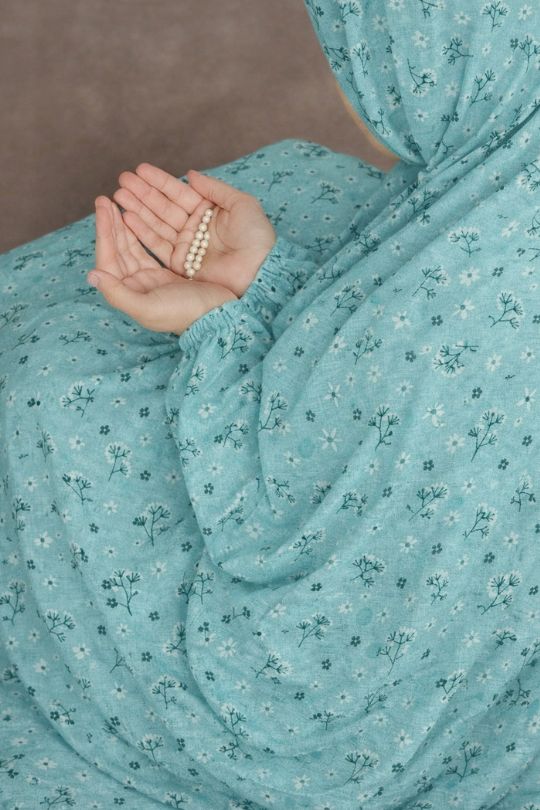 Jasmine seafoam namaz chaddar full coverage front view