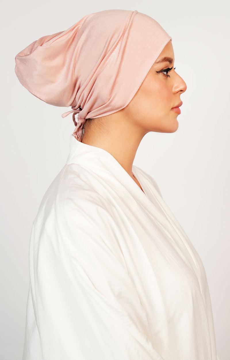 Mina Knotted Underscarf Side View – Comfortable Non-Slip Hijab Inner Cap for Women