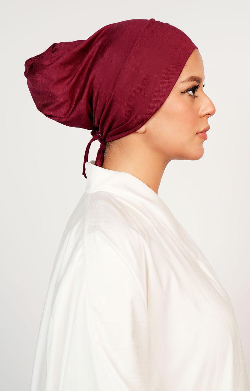 Premium Aira Hijab Knotted Underscarf Side View – Breathable Inner Cap for Modest Fashion