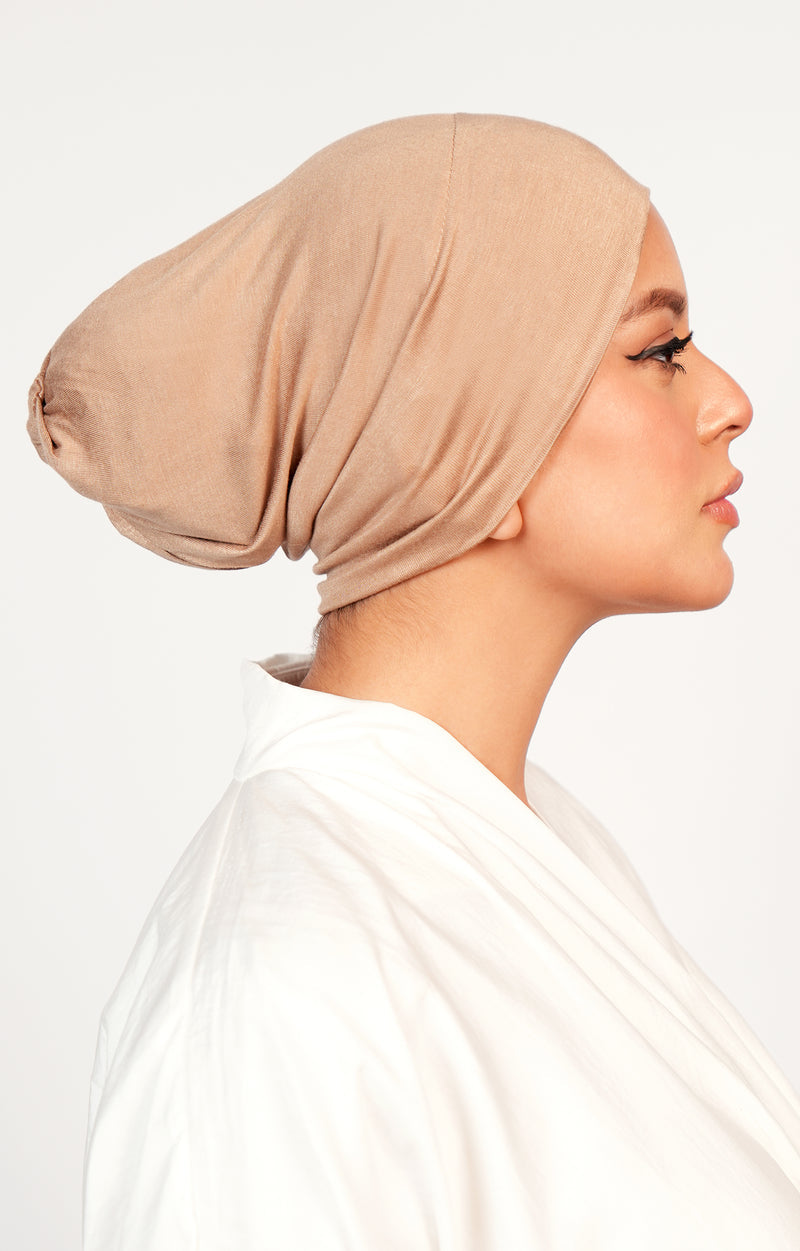 Premium Mink Hijab Underscarf Side View – Breathable Inner Cap for Women’s Modest Fashion